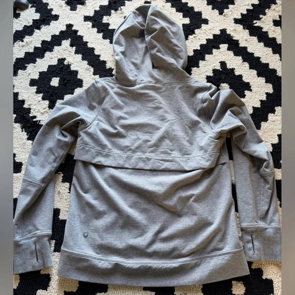 lululemon athletica Gray Full‑Zip Hooded Jacket